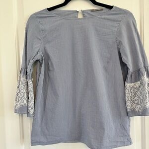 Orsay striped lace cotton blouse size 34